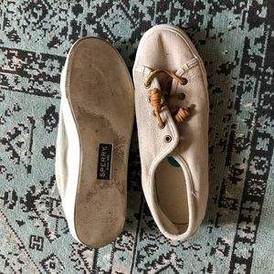 Tan Sperry Canvas Sneakers